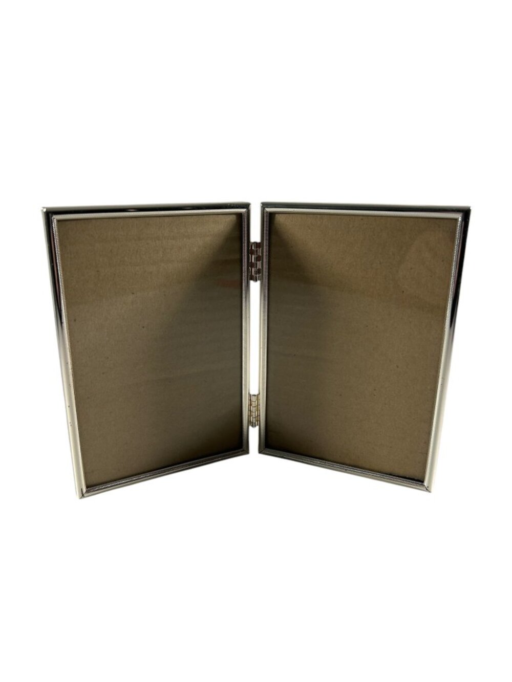 Siena Silver Tone Folding Picture Frame Tabletop Hinged for 4X6 Photos Wedding